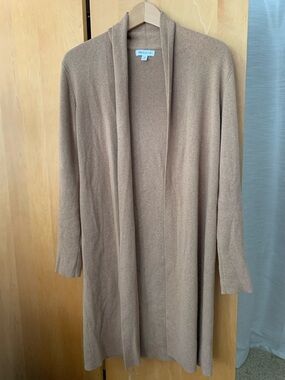 Prologue Camel Long Shawl Open Front Cardigan -  XS